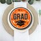 25 Count Graduation Party Plates Orange Round 9 Inch Paper Congrats Grad Table Setting